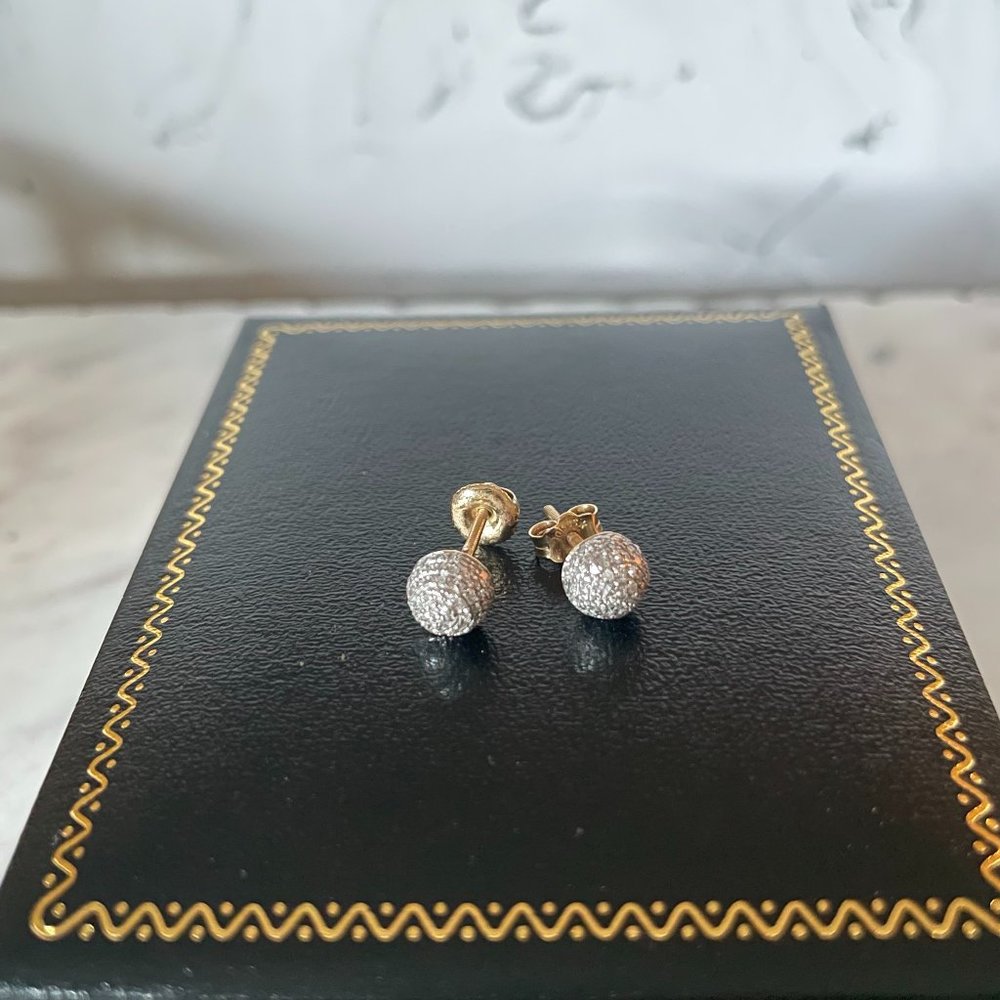 Diamond and Diamond Beautiful sparkly Yellow Gold Diamond Earring's